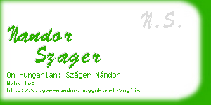 nandor szager business card