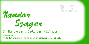 nandor szager business card